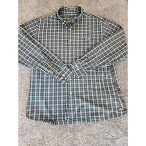 FISH HIPPIE Men's XL Gray Plaid Long Sleeve Button Down Shirt